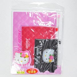 ASUNAROSYA Sanrio 3-Piece Set Flat Case Set - Hello Kitty Quilted Design