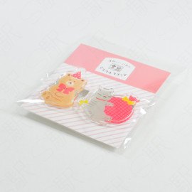 Furukawashiko Die-Cut Acrylic Clip Set [AC-WO] - Bear Cat