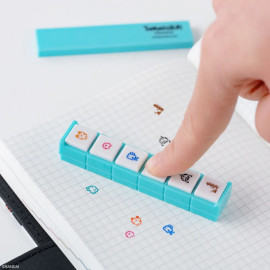 Hobonichi X Kodomo no Kao Pochitto6 Push-Button Stamp - Tamagotchi