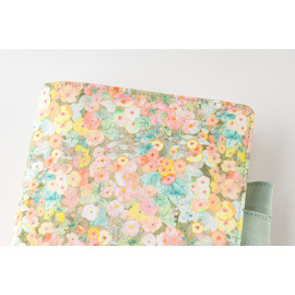Hobonichi Planner Cover for A5 Cousin - Liberty Fabrics: Hollyhocks (Orange) [2024]