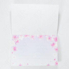 Kyowa Postcard Size Letter Pad [SAKURAMEGURI] - Cherry Blossoms Purple
