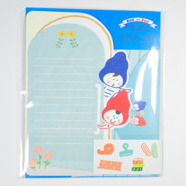 Mizutama Bun to Bou Letter Set [Blue] A