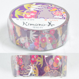Kimono Beauty Masking Tape [GR-1045] Yuzen Pattern Type Snow Shochiku