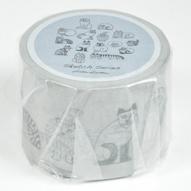 Lisa Larson Masking Tape [LL882gy] - Sketch Series Cats Gray