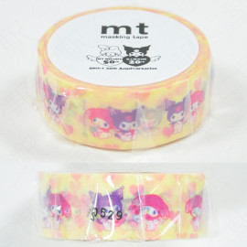 mt x Sanrio Masking Tape [MT01K4145] My Melody and Kuromi - Heart Spot