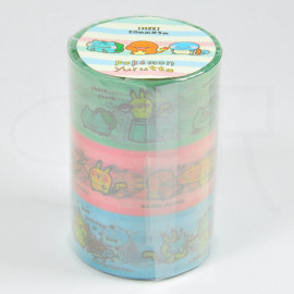 Pokemon Center Exclusive Masking Tape Set - Pokemon Yurutto Bulbasaur and Charmander and Squirtle