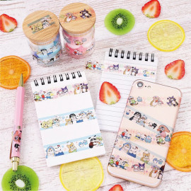 Ensky mofusand x Sanrio Characters Clear Masking Tape 17mm Set Limited Edition