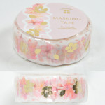Tsutsumu Co., Ltd. Die-Cut Foil-Stamped Masking Tape 15mm [TM098] - Cherry Blossom