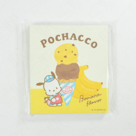 Sanrio BLOCK Memo Pad Hapidanbui Ice Cream Shop - Pochacco Banana Flavor (LOFT Limited)