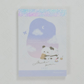 Kamio Japan Mini Memo Pad [Mochi Panda] - Pink and Blue