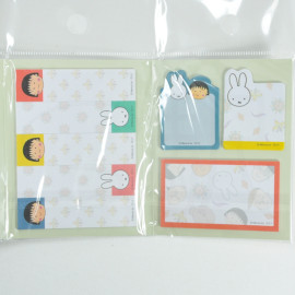 Miffy Book-Style Sticky Notes by Square (Miffy Meets Maruko Series) [BW22-9] - Ethnic Pattern