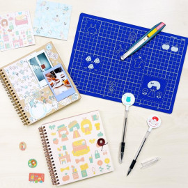 Sun-Star Stationery mizutama Ring Scrapbook [S8102910] - Retro Pattern
