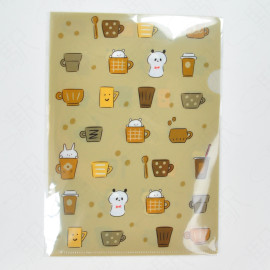 mizutama A5 Size Clear File Folder (Tsutaya Limited) - Coffee Cup and Animals