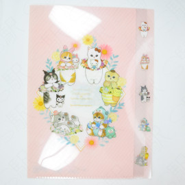 Sun-Star Stationery A4 5-Pocket Clear File mofusand x Sanrio [S2137895] - Flower