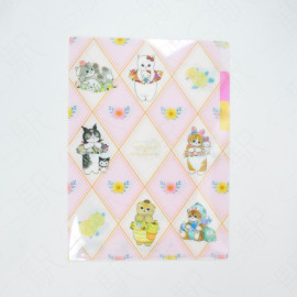 Sun-Star Stationery A5 3-Pocket Clear File mofusand x Sanrio [S2137917] - Flower