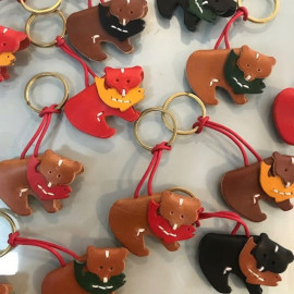 Benlly's & Job Kumasake Keychain - Black Bear White Fish Benlly's & Job Kumasake Keychain - Black Bear White Fish