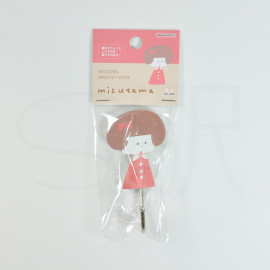 Sun-Star Stationery mizutama Wooden Hook Magnet [S3622991] - Girl