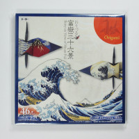 Hokusai Museum Origami Paper Thirty-Six View of Mt. Fuji with Origami Cranes [48 Sheets]