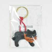 Benlly's and Job Cat-Salmon Leather Tag [Black-Brown]