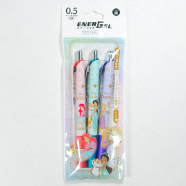Disney Store Exclusive x Pentel EnerGel 0.5mm 3-Pc. Pen Set - Ariel, Jasmine and Rapunzel