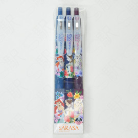 Disney Store Exclusive x Zebra Sarasa Clip Set 0.5mm Ballpen - Disney Princess [Belle, Rapunzel and Ariel]
