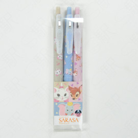 Disney Store Exclusive x Zebra Sarasa Clip Set 0.5mm Ballpen [Fashionable Cat] Marie, Bambi, Dumbo