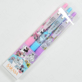 Disney Store Exclusive x Zebra Sarasa Clip Set 0.5mm Ballpen [Minnie, Rapunzel, Alice] Black and Flower