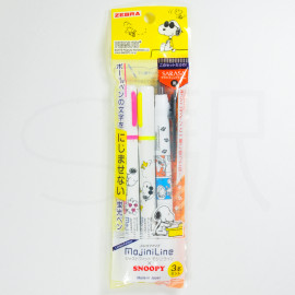 Zebra MojiniLine and Sarasa Clip 0.5mm x Snoopy Pen Set [WKS22-SN-3C]