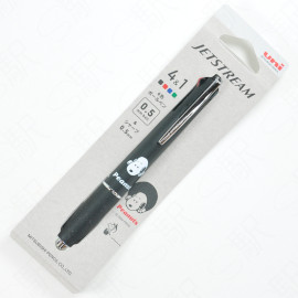 Mitsubishi Pencil Uni Jetstream 4-Color Ballpoint Pen and Mechanical Pencil x Peanuts Snoopy - Black