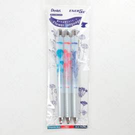 Pentel Energel 0.5mm Gel Ink Ballpen [BLN75TL-3STL2] - Flower Language 2