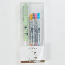 Mitsubishi Pencil Uni Style 4-Slot Pen Holder with Refills x Mizutama [Mori Stationery Expo Limited] - Green