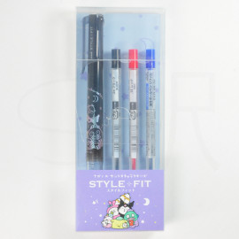 Mitsubishi Pencil Uni Style Fit x Nagano x Sanrio Characters 3-Color Pen Holder with Refill Set [Blue]