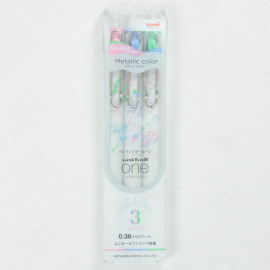 Mitsubishi Pencil Uni-Ball One 0.38mm Gel Ink Ballpen Limited Edition Set (Metallic Color) - Shimmer Color Set