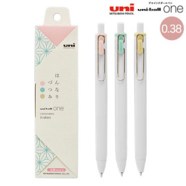 Mitsubishi Pencil Uni-Ball One 0.38mm Gel Ink Ballpen Limited Edition Set [UMN-S-38 HN3C] - Hannari Tsutsumi