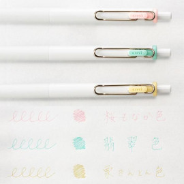 Mitsubishi Pencil Uni-Ball One 0.38mm Gel Ink Ballpen Limited Edition Set [UMN-S-38 HN3C] - Hannari Tsutsumi