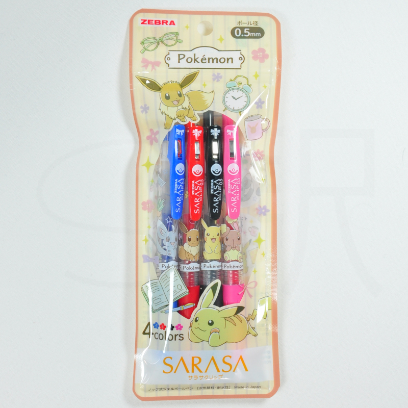 Zebra Sarasa Clip 4-Color 0.5mm Ballpen Set x Pokemon - Set A 4901772860341
