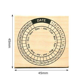 KODOMO NO KAO Wooden Stamp [0402-007] - Date and Day