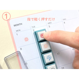 Kodomo no Kao Pochitto Pick! Push-Button Stamp [1802-009] - Notebook-Style Motiff