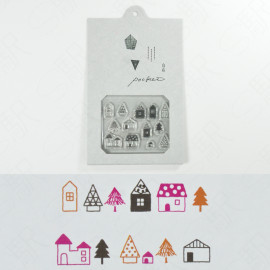 Mizushima JIZAI Clear Stamp Pocket [STJ-P-IE01] Houses 01