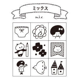 Beverly Stamp Set with Case - Aibo in Notebook x mizutama [TSW-132] - Mix
