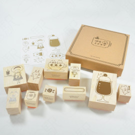 Mizutama Rubber Stamp Set - CAFE mizutama