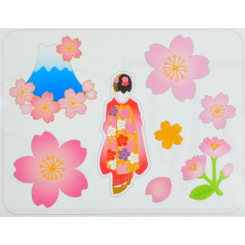 Clothes-Pin Flake Stickers - Sakura [US-13600]