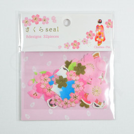 Clothes-Pin Flake Stickers - Sakura [US-13600]