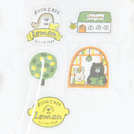 Maruzen Junkudo x Furukawashiko (Book Cafe Lemon) Flake Seal - Home
