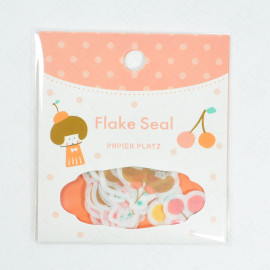 Papier Platz x Mizutama Flake Seals [35-803] - Fruits-Chan Cherry