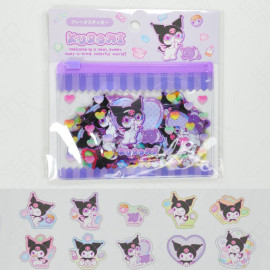 Sanrio x THANK YOU MART Sanrio Flake Stickers with Zipper Case - Kuromi