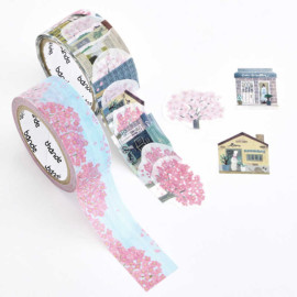 Bande Washi Roll Sticker and Masking Tape [BDA778] - Cherry Blossom Street