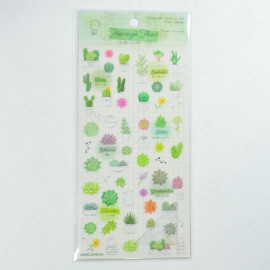 Kamio Japan Sticker Sheet [Fleurage Fleur] Flower: Succulent