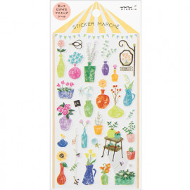 Midori Sticker Marche Masking Seal - Vase Pattern [82376-006]