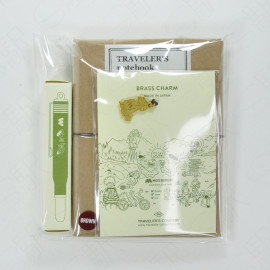 Traveler's Notebook Starter Kit Passport Size x MOS BURGER Set Second Edition [Brown]